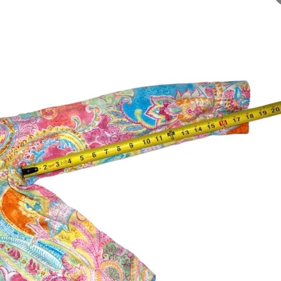 Chaps Unique Paisley Multicolored Button Down Top Shirt Women’s Size XL - Picture 10 of 10